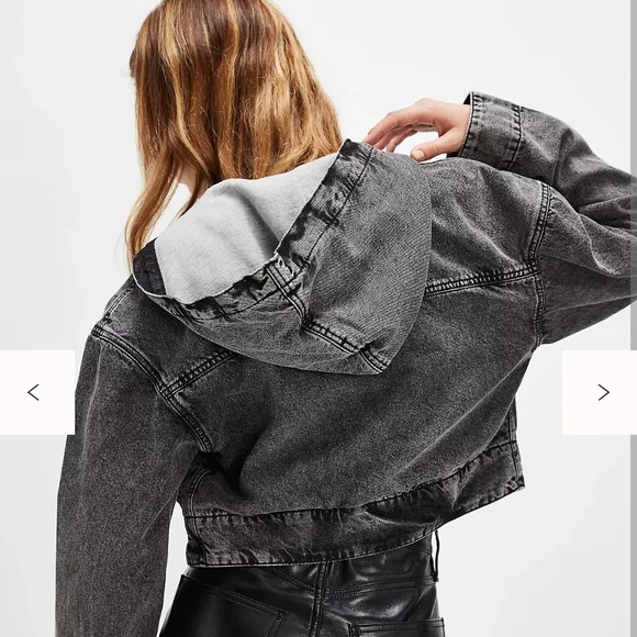 NWOT Etica Mansfield Denim Hoodie By Free People - Picture 2 of 8